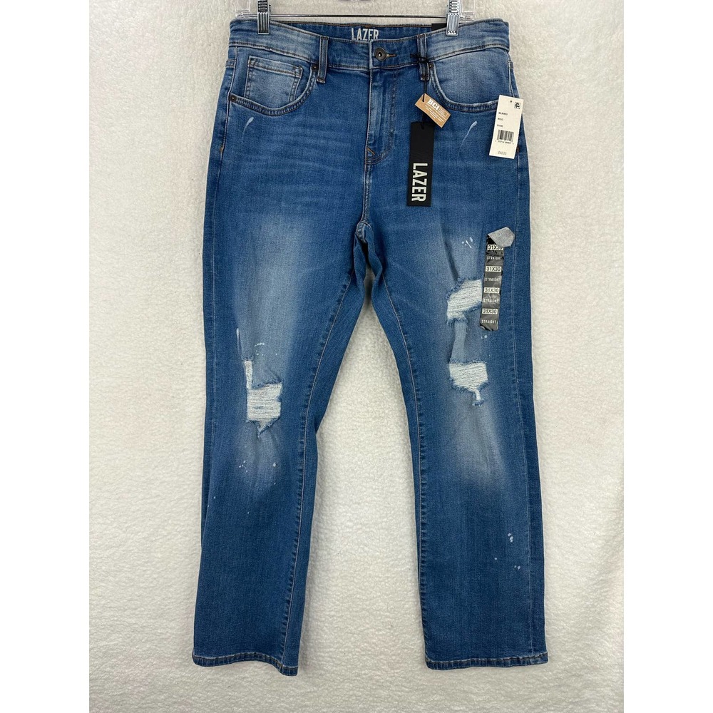 Lazer Lazer Mens Straight-Fit Stret Blue‎ 31x30, MSRP $48.00